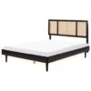 AURAY - Tweepersoonsbed LED - Zwart - 160 X 200 Cm - Rubberhout -Bedden Bij Leen Bakker 1000173899