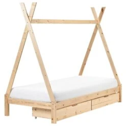 DEVAY - Kinderbed - Lichtbruin - 90 X 200 Cm - Dennenhout