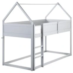 DIENNE - Kinderbed - Grijs - 90 X 200 Cm - Dennenhout