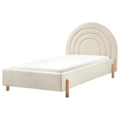 ANET - Bed - Beige - 90 X 200 Cm - Stof