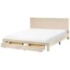 LONZAC - Bed Met Opbergruimte - Beige - 180 X 200 Cm - Fluweel -Bedden Bij Leen Bakker 1000179663