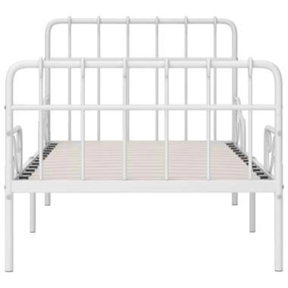 VidaXL - Bed Frame Met Lattenbodem - Wit - Metaal - 90x200 Cm 5 VidaXL - Bed Frame Met Lattenbodem - Wit - Metaal - 90x200 Cm - Afbeelding 3