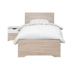 Bed Tempo - Eikenkleur - 90x200 Cm -Bedden Bij Leen Bakker 12103230 3040
