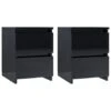 VidaXL Nachtkastjes 2 St 30x30x40 Cm Bewerkt Hout Hoogglans Zwart