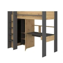 Hoogslaper Mike - Eikenkleur - 178,3x116,4x204,4 Cm -Bedden Bij Leen Bakker 12209005 1102