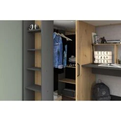 Hoogslaper Mike - Eikenkleur - 178,3x116,4x204,4 Cm -Bedden Bij Leen Bakker 12209005 1109