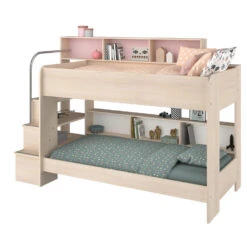 Stapelbed Sam - Eikenkleur - 90x200 Cm -Bedden Bij Leen Bakker 12209100 0330