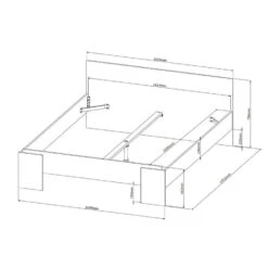 Bed Lyon - Eikenkleur - 160x200 Cm -Bedden Bij Leen Bakker 12301460 9000