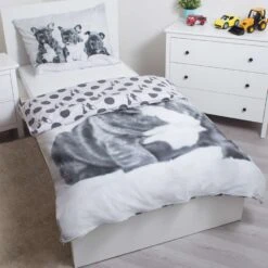 Animal Pictures Bulldog - Dekbedovertrek - Eenpersoons - 140 X 200 Cm - Multi -Bedden Bij Leen Bakker 1231218498 0102