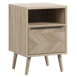 Nachtkastje Lusk - 1 Lade - Eikenkleur 8 Nachtkastje Lusk - 1 Lade - Eikenkleur -Bedden Bij Leen Bakker 12501295 0300 51