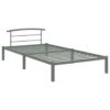 VidaXL - Bed Frame Met Hoofdeinde - Grijs - Metaal - 90x200 Cm -Bedden Bij Leen Bakker 1283941495