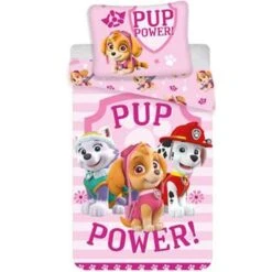 PAW Patrol Pup Power Dekbedovertrek - Eenpersoons - 140x200 Cm - Roze