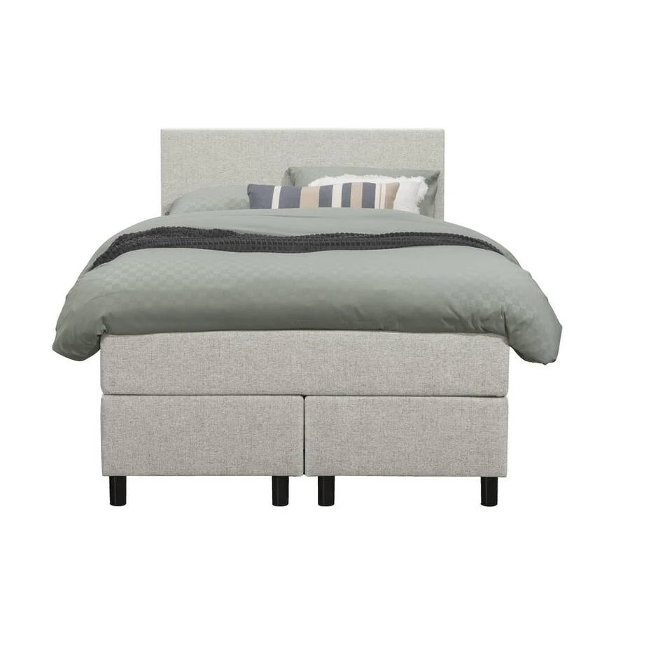 Boxspring Liv Egaal - Ecru - 120x200 Cm - Ronde Poot 3 Boxspring Liv Egaal - Ecru - 120x200 Cm - Ronde Poot