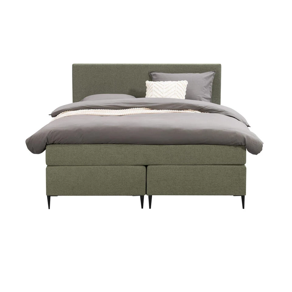 Boxspring Liv Egaal - Groen - 140x200 Cm - Slanke Poot 3 Boxspring Liv Egaal - Groen - 140x200 Cm - Slanke Poot