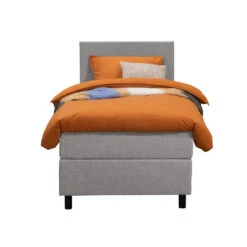 Boxspring Liv Egaal - Lichtgrijs - 90x200 Cm - Ronde Poot