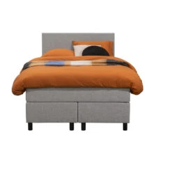 Boxspring Liv Egaal - Lichtgrijs - 120x200 Cm - Ronde Poot
