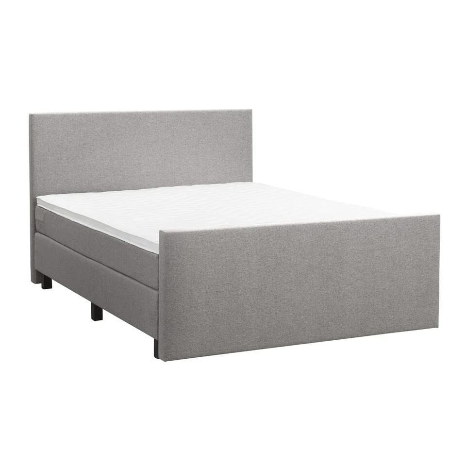 Boxspring Met Voetbord Liv Egaal - Lichtgrijs - 180x200 Cm - Vierkante Poot 5 Boxspring Met Voetbord Liv Egaal - Lichtgrijs - 180x200 Cm - Vierkante Poot - Afbeelding 3