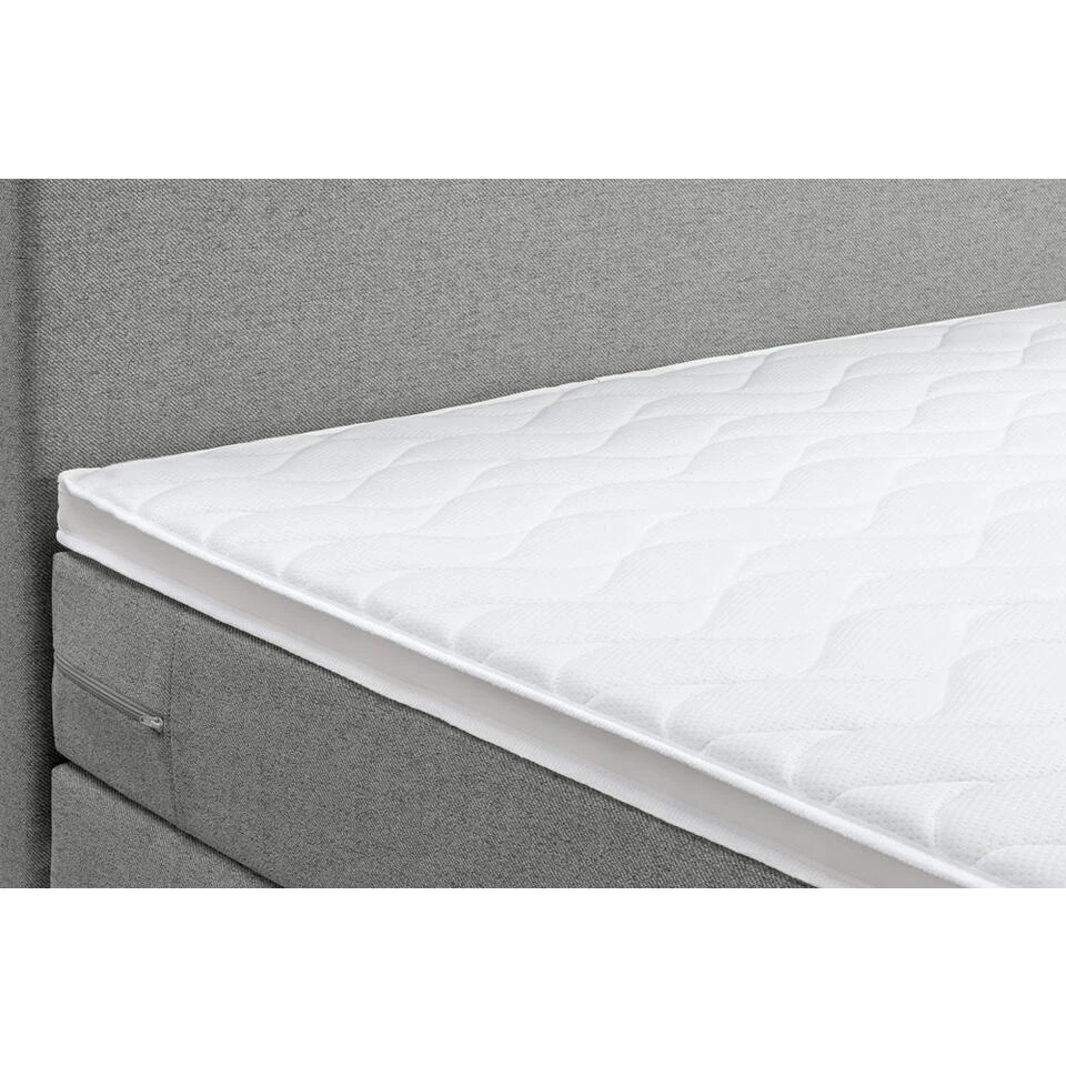 Boxspring Met Voetbord Liv Egaal - Lichtgrijs - 180x200 Cm - Vierkante Poot 6 Boxspring Met Voetbord Liv Egaal - Lichtgrijs - 180x200 Cm - Vierkante Poot - Afbeelding 4