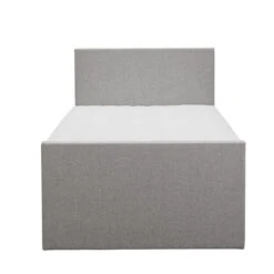 Boxspring Met Opbergruimte En Voetbord Liv Egaal - Lichtgrijs - 120x200cm -Bedden Bij Leen Bakker 12848637 0100