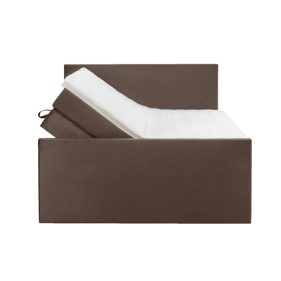 Boxspring Met Opbergruimte En Voetbord Liv Egaal - Bruin - 180x200cm 5 Boxspring Met Opbergruimte En Voetbord Liv Egaal - Bruin - 180x200cm - Afbeelding 3