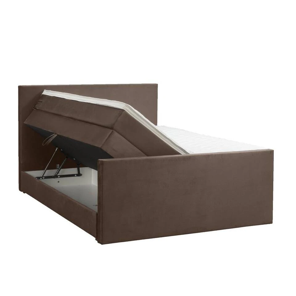 Boxspring Met Opbergruimte En Voetbord Liv Egaal - Bruin - 180x200cm 9 Boxspring Met Opbergruimte En Voetbord Liv Egaal - Bruin - 180x200cm - Afbeelding 7