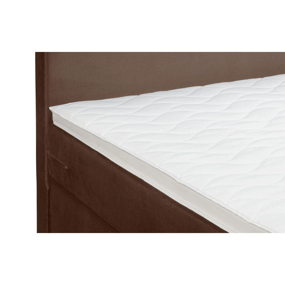 Boxspring Met Opbergruimte En Voetbord Liv Egaal - Bruin - 180x200cm 11 Boxspring Met Opbergruimte En Voetbord Liv Egaal - Bruin - 180x200cm - Afbeelding 9