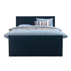 Boxspring Met Voetbord Liv Egaal - Blauw - 180x200 Cm - Vierkante Poot