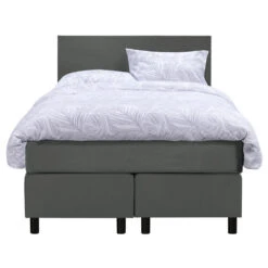 Boxspring Liv Egaal - Grijs - 120x200 Cm - Ronde Poot