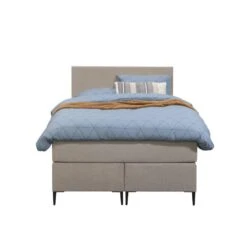 Boxspring Liv Egaal - Beige - 120x200 Cm - Slanke Poot