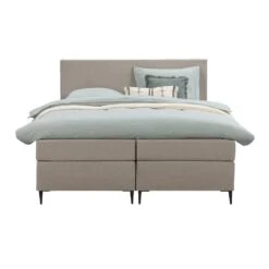 Boxspring Liv Egaal - Beige - 160x200 Cm - Slanke Poot