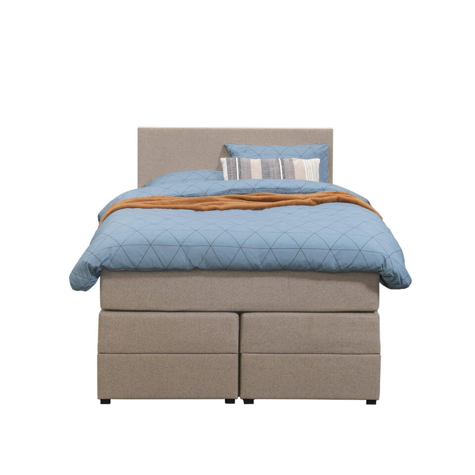 Boxspring Met Opbergruimte Liv Egaal - Beige - 120x200 Cm 3 Boxspring Met Opbergruimte Liv Egaal - Beige - 120x200 Cm