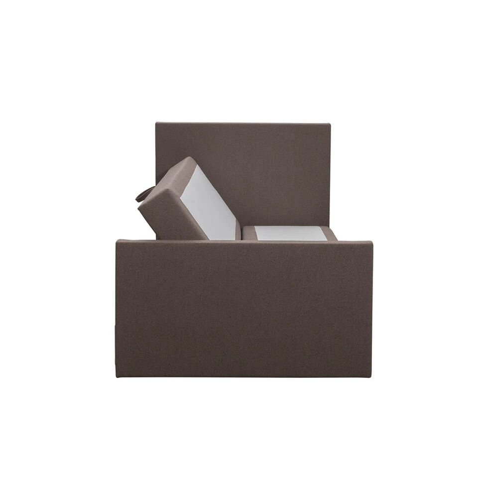 Boxspring Met Opbergruimte En Voetbord Liv Egaal - Donkerbruin - 120x200cm 5 Boxspring Met Opbergruimte En Voetbord Liv Egaal - Donkerbruin - 120x200cm - Afbeelding 3