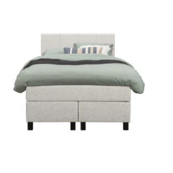 Boxspring Liv Geblokt - Ecru - 120x200 Cm - Vierkante Poot
