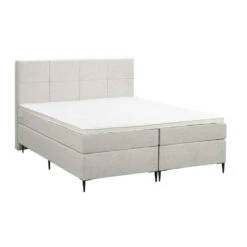 Boxspring Liv Geblokt - Ecru - 160x200 Cm - Slanke Poot -Bedden Bij Leen Bakker 12848897 0300