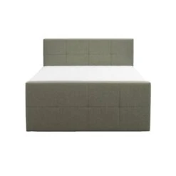 Boxspring Met Voetbord Liv Geblokt - Groen - 140x200 Cm - Ronde Poot -Bedden Bij Leen Bakker 12848950 0100