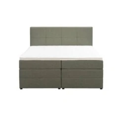 Boxspring Met Opbergruimte Liv Geblokt - Groen - 160x200 Cm -Bedden Bij Leen Bakker 12848964 0100