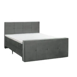 Boxspring Met Voetbord Liv Geblokt - Grijs - 160x200 Cm - Slanke Poot 9 Boxspring Met Voetbord Liv Geblokt - Grijs - 160x200 Cm - Slanke Poot -Bedden Bij Leen Bakker 12849112 0300