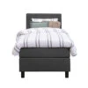 Boxspring Liv Geblokt - Antraciet - 90x200 Cm - Vierkante Poot -Bedden Bij Leen Bakker 12849207