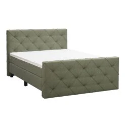 Boxspring Met Voetbord Liv Geruit - Groen - 180x200 Cm - Vierkante Poot 9 Boxspring Met Voetbord Liv Geruit - Groen - 180x200 Cm - Vierkante Poot -Bedden Bij Leen Bakker 12849311 0300