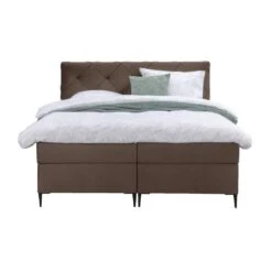Boxspring Liv Geruit - Bruin - 180x200 Cm - Slanke Poot