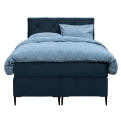 Boxspring Liv Geruit - Blauw - 120x200 Cm - Slanke Poot