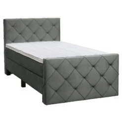 Boxspring Met Voetbord Liv Geruit - Grijs - 120x200 Cm - Vierkante Poot 12 Boxspring Met Voetbord Liv Geruit - Grijs - 120x200 Cm - Vierkante Poot -Bedden Bij Leen Bakker 12849465 0300
