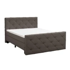 Boxspring Met Voetbord Liv Geruit - Donkerbruin - 180x200 Cm - Ronde Poot 9 Boxspring Met Voetbord Liv Geruit - Donkerbruin - 180x200 Cm - Ronde Poot -Bedden Bij Leen Bakker 12849550 0300