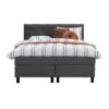 Boxspring Liv Geruit - Antraciet - 140x200 Cm - Ronde Poot -Bedden Bij Leen Bakker 12849572