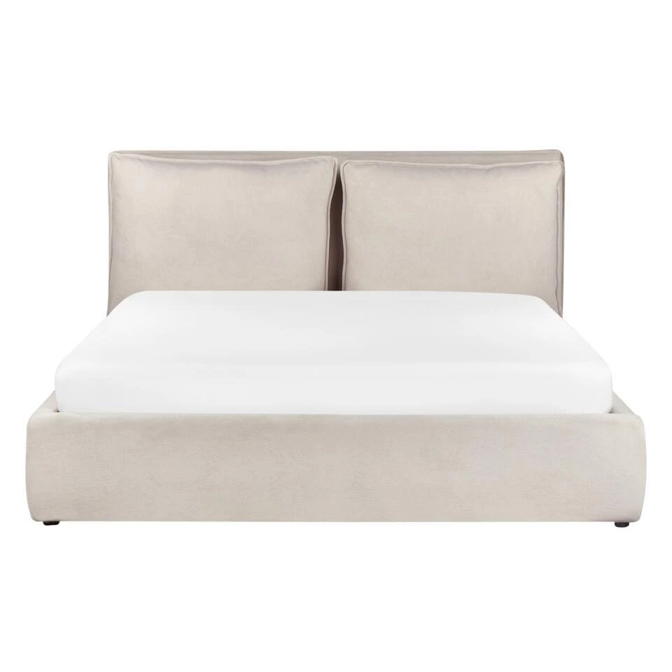 BAJONNA - Bed Met Opbergruimte - Lichtbeige - 160 X 200 Cm - Polyester 9 BAJONNA - Bed Met Opbergruimte - Lichtbeige - 160 X 200 Cm - Polyester - Afbeelding 7