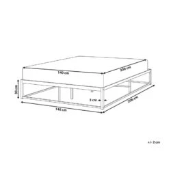 VIRY - Tweepersoonsbed - Zwart - 140 X 200 Cm - Metaal -Bedden Bij Leen Bakker 1546ead12e554d1894e66dcd3422c36b
