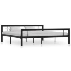 VidaXL - Bed Frame - Zwart En Wit - Metaal - 180 X 200 Cm