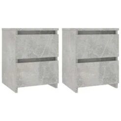 VidaXL Nachtkastjes 2 St 30x30x40 Cm Bewerkt Hout Betongrijs