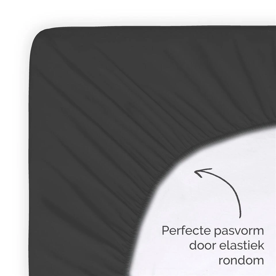 Byrklund - Hoeslaken Katoen - 180x220 Cm - Antraciet 6 Byrklund - Hoeslaken Katoen - 180x220 Cm - Antraciet - Afbeelding 4