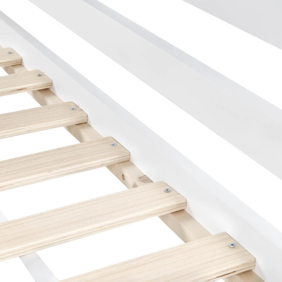LOURY - Kinderbed - Wit - 90 X 200 Cm - Dennenhout 12 LOURY - Kinderbed - Wit - 90 X 200 Cm - Dennenhout - Afbeelding 10